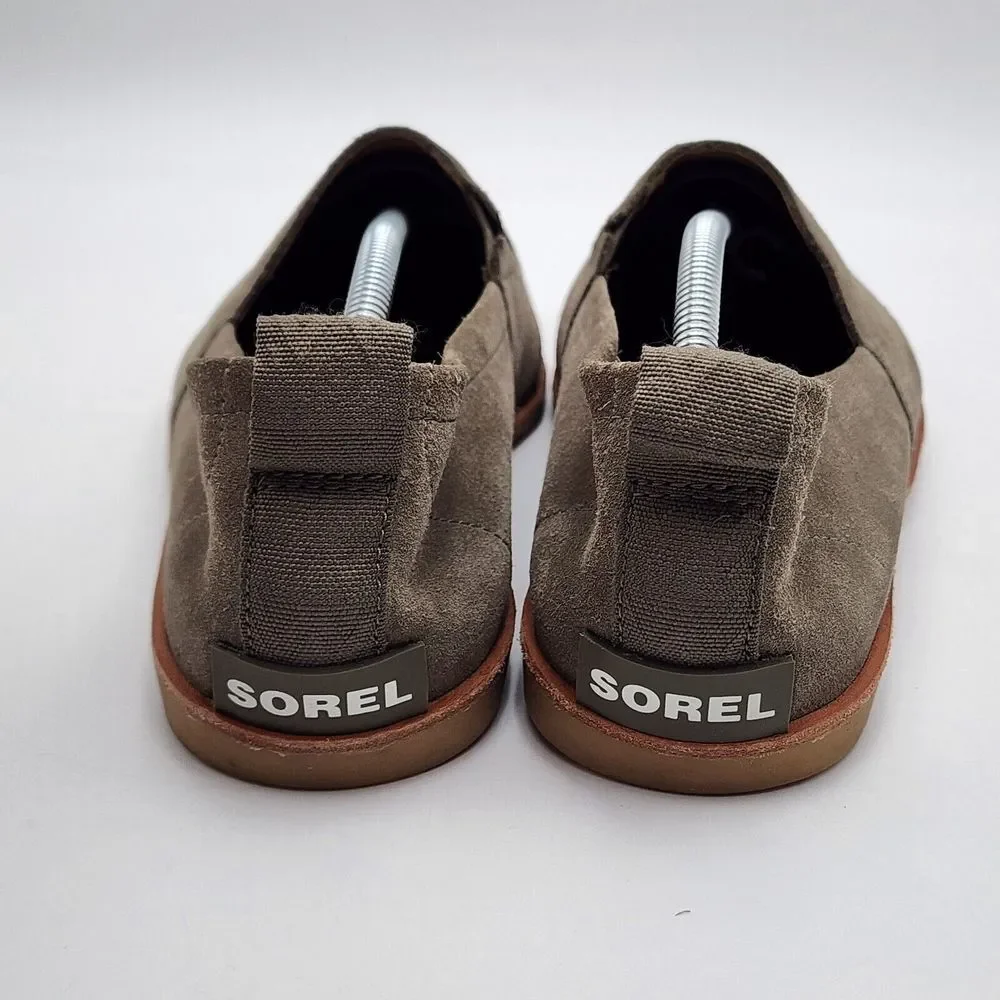 Sorel Ella Green Suede‎ Leather Flat Comfort Slip On Gorpcore Casual Women's 10